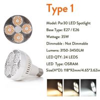 【❉HOT SALE❉】 yanjina85828158 Par30หลอดไฟ Led ไฟสปอร์ตไลท์ E27 35W 45W โคมไฟส่องสว่าง Led อบอุ่น/ธรรมชาติ/เย็นอะลูมิเนียมขาว110V 220V ไฟในร่ม