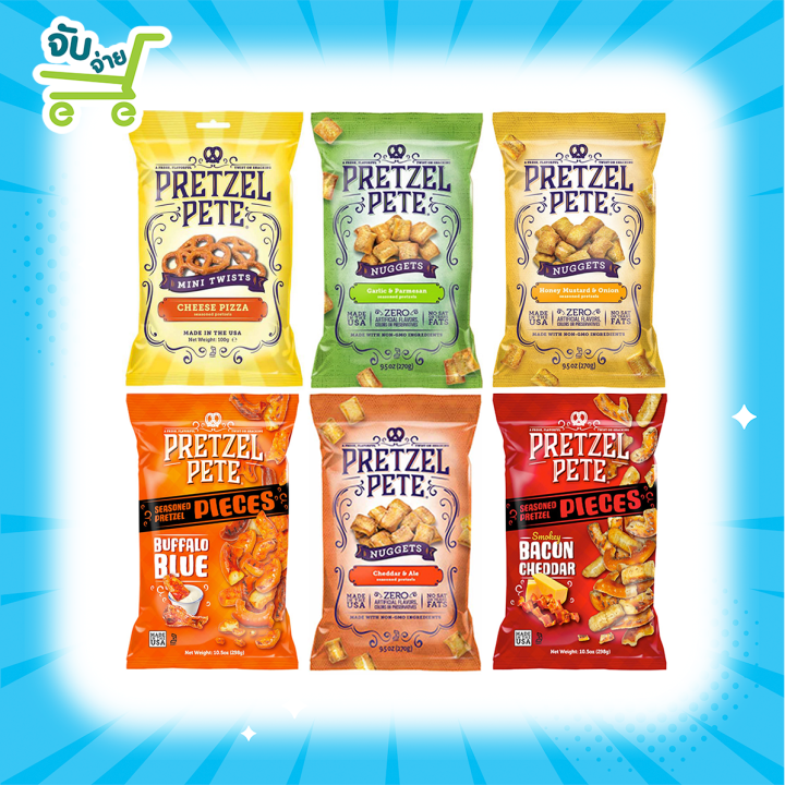 Pretzel Pete Cheese Pizza Honey Mustard Gralic Parmesan Buffalo Bacon