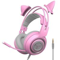 SOMIC G951S Wired Headset 3.5mm Cat Ear Cute Headphone Over-Ear for Gamer Gaming Live Headphone With Microphone For PS4 Xbox