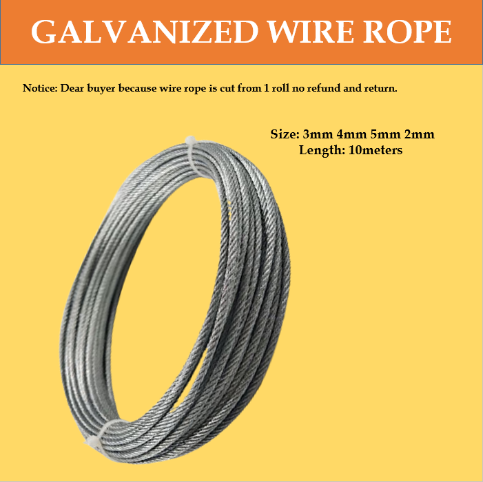 Twin Industrial Steel Cable 2mm5mm 10m Galvanized Steel Wire Rope