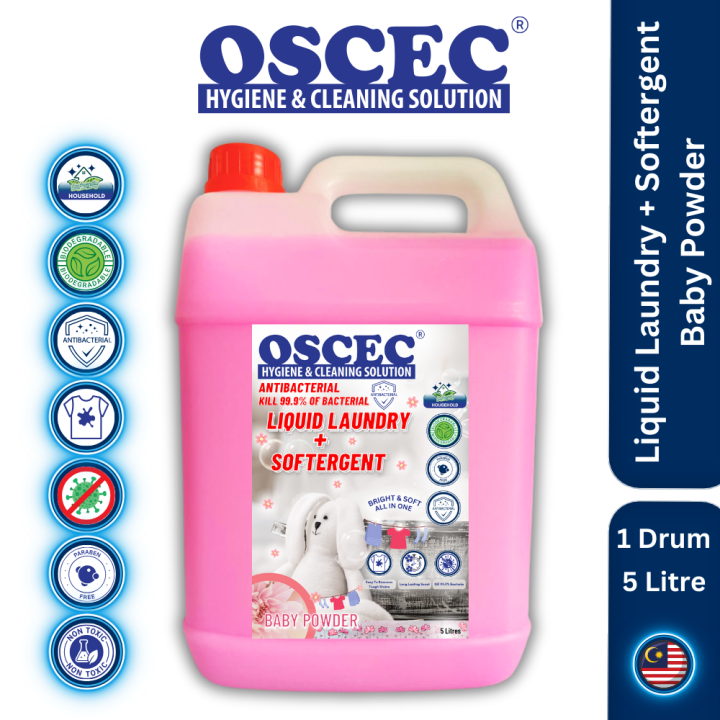 OSCEC® Liquid Laundry Detergent + Softergent 5 Litres ( Bright & Soft