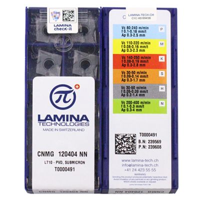 LAMINA CNMG120404NN LT10 CNMG431 / CNMG120408NN LT10 CNMG432 เม็ดมีดคาร์ไบด์ 10 ชิ้น CNC Lathe เครื่องมือ