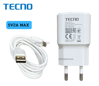 ชุดชาร์จ ของแท้ศูนย์ Tecno Micro USB หัวชาร์จพร้อมสายชาร์จ 5V2A ใช้ได้กับมือถือทุกรุ่น รองรับเช่น POP4 POP5 POP5Lite SPA