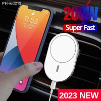 200W New Magnetic Wireless Charger Car Air Vent Stand Phone Holder QI Fast Charging Station For iPhone 12 13 14 11 Pro Max Mini