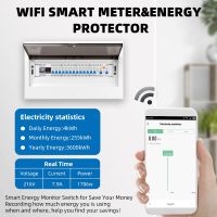 63A Tuya รีเลย์ดินอัจฉริยะ Wi-Fi รั่วซึมผ่านตัวป้องกันแรงดันไฟฟ้าเครื่องจับเวลาเบรกเกอร์อุปกรณ์มิเตอร์ Kwh พลังงาน