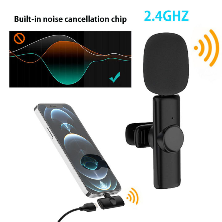 portable-wireless-lavalier-microphone-professional-microphone-tiktok-studio-2-4g-vlog-youtube-gaming-sound-recording-for-phone