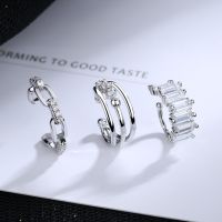 【YF】 1 pcs Charming Line Zircon Clip On Earrings  Ear Cuff Without Piercing Jewelry