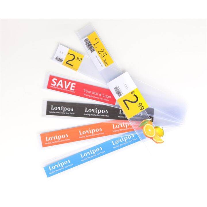 Data Strip Self Adhesive Label Holder Tray Rack Shelf Display Clear