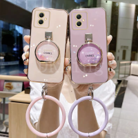 เคสมือจับสำหรับโทรศัพท์มือถือน้ำหอมแฟชั่นเคลือบ Samsunga05ปลอกอ่อน Samsung กาแล็คซี่ A05 A05S M34 S23 FE กรอบด้านหลังเป็นซิลิโคนกันกระแทก A05s Samsung พร้อมสายรัดข้อมือ