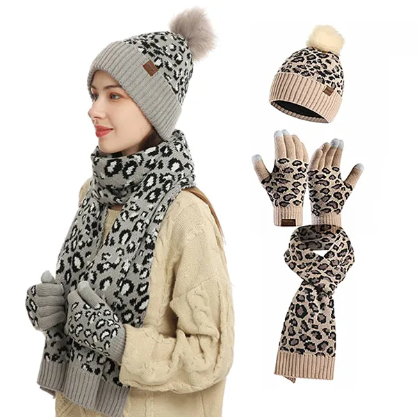 womens knit hat and gloves