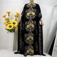 New Muslim Abaya Kaftan Dubai Bondou Golden Thread Nice Embroidery Free Size Long Rode Islamic Women Dresses Gowns Clothing