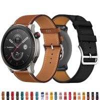 สายหนังสำหรับ Huami Amazfit GTR 4 3 2 Amazfit GTR Mini กำไลข้อมืออัจฉริยะสายรัดข้อมือปลดเร็วอุปกรณ์เสริมนาฬิกา