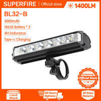 ไฟจักรยาน BL32 SUPERFIRE กลางคืนสว่างมากไฟฉายไฟจักรยานชาร์จชนิด C พร้อมคลิป