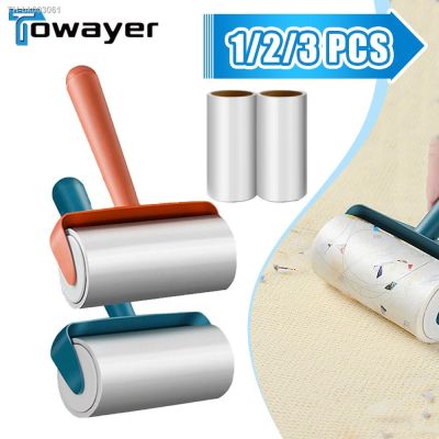 ♗✹ Tearable Roll Paper Sticky Roller Dust Wiper Pet Hair Clothes Carpet Tousle Remover Portable Replaceable Cleaning Brush Tool
