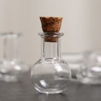 5Pcs Mini Glass Wish Bottles With Cork Stopper Vial Pendant Tiny Wishing Bottle