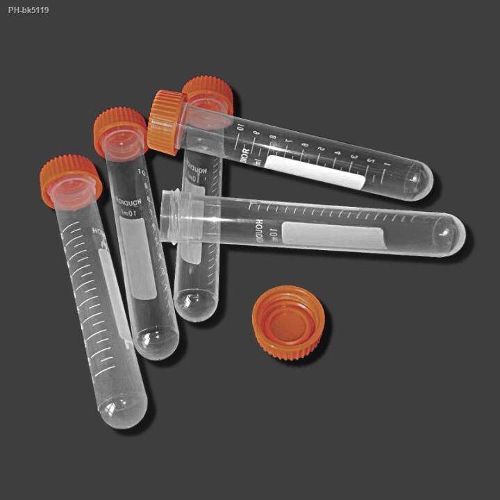 50Pcs 10ml Centrifuge Test Tube Clear Plastic Tube Empty Sample Storage
