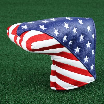 ▦♕☌ 1Pc Golf Blade พัตเตอร์ครอบคลุม Stars Stripes USA Flag Design Headcover กันน้ำ PU หนัง Golf Club Heads Cover อุปกรณ์เสริม
