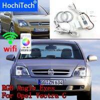 Hochitech Rgb หลายสีชุดแหวนแต่งรถที่เชื่อถือได้สำหรับ Opel Vectra C 2002 2004 Angel Eyes Wifi การควบคุมระยะไกล