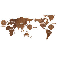 Creative World Map Wall Clock Wooden Large Wood Watch Wall Clock Modern European Style Round Mute relogio de parede