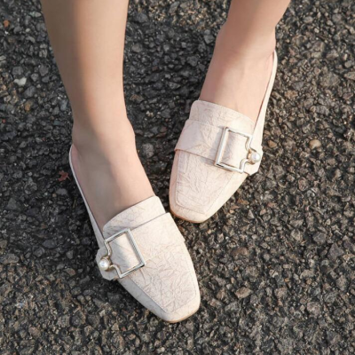 รองเท้าสลิปออน MALLING FASHION รองเท้าคัชชู ผู้หญิงกลางแจ้งรองเท้านักเรียนรองเท้าแฟชั่นสบาย ๆ 2019 น่ารักรองเท้าแตะแบน 121825
