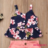 ♬MG♪-Kids Baby Girl Summer Clothes Tank Crop Top Vest + Shorts Pants Outfits Set