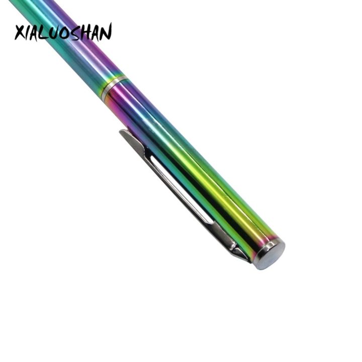 2pcs-set-colorful-rainbow-ballpoint-pen-stainless-steel-metal-stationery-lightweight-portable-writing-supplies
