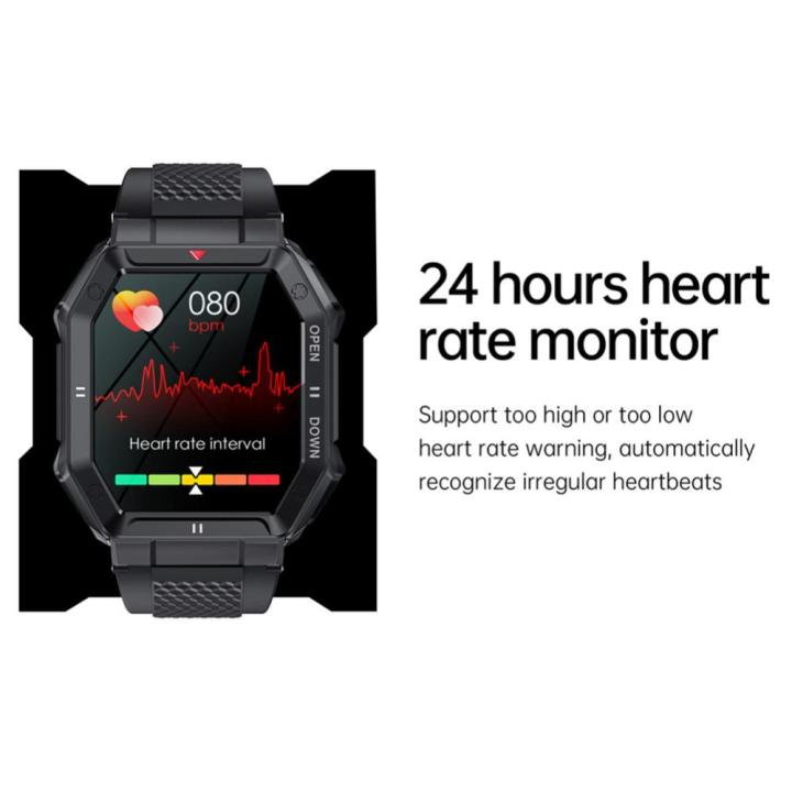 นาฬิกาอัจฉริยะ-นาฬิกาวัดอัตราการเต้นของหัวใจสำหรับกีฬากลางแจ้งเครื่องวัดออกซิเจนในเลือดขนาด1-85นิ้วความละเอียด-hd-หน้าจอ-ips-รองรับบลูทูธสำหรับการตรวจสุขภาพ