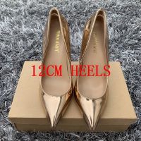 2019 Fashion Women Shoes Gold Patent Leather Wedding Woman Shoes Sexy Stilettos High Heels 12cm10cm8cm Pointed Toe Women Pumps