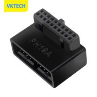 [Vktech] อะแดปเตอร์ส่วนหัวของแผงวงจรคอมพิวเตอร์ USB 3.0 19P/20P 90องศาตัวแปลงเดสก์ท็อป