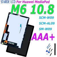 AAA + 10.8แท็บเล็ต LCD สำหรับ Huawei Mediapad M6 10.8 LCD SCM-W09 SCM-AL09 SM-W09ชิ้นส่วนจอสัมผัสแอลซีดีของเครื่องแปลงดิจิทัล