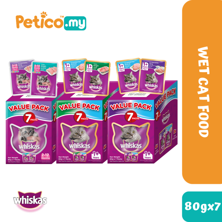 Whiskas Pouch Multipack 80gx7 Wet Cat Food Lazada