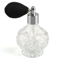 80ml Vintage Glass Clear Perfume Spray Bottle Atomizer Black Short Pump Gifts