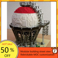 1963PCS โรงงานถังแก๊ส Modular MOC Creative Street View รุ่น Building Blocks สถาปัตยกรรมการศึกษาประกอบของเล่น Gifts