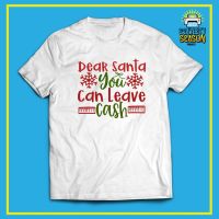 เสื้อยืดผ้าฝ้ายเสื้อยืดผ้าฝ้าย เสื้อยืดคริสต์มาสChristmas White DTF T-Shirt -  Santa Statements