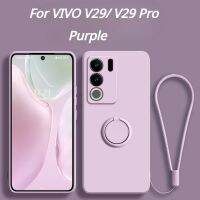 Anglias ฝาหลังโทรศัพท์กันกระแทกสำหรับ VIVO V27 Pro Lite V29ขาตั้งแหวนซิลิโคนของเหลวกันกระแทก5G เคสสำหรับ Vivo Vivo V29 Pro V27 Pro