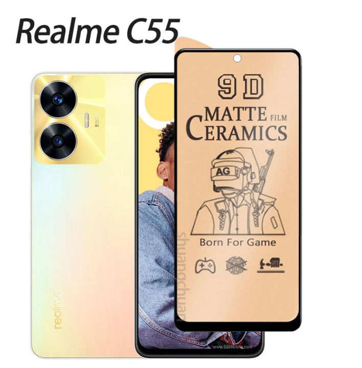 2in-1-realme-c55กระจกเทมเปอร์-realme-c21y-realme-c33-realme-c30ฟิล์มเซรามิกและฟิล์มด้านหลัง-realme-c35ฟิล์มปกป้องหน้าจอ-ฟิล์มเลนส์