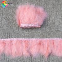 6-8inch Natural Dyed fluffy Turkey feather Ribbon Soft feathers For Crafts Decorative Strip Dress Lace Plume