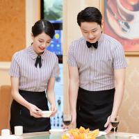 Waiter Overalls Short-sleeved Ho Chinese Tea Restaurant Uniform Shirt Catering Hot Pot Shop Summer Waitress Overalls H2215