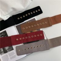 【CW】 Stretch Wide Waist Belts Metal Buckle  Female Apparel Accessories