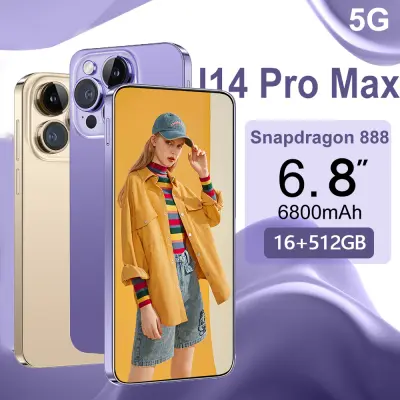 โทรศัพท์ ใหม่ i14 Pro Max 5G Mobile Phone 6.8นิ้ว โทรศัพท์มือถือ รองรับ2ซิม Smartphone 4G/5G แรม16GB รอม512GB โทรศัพท์ Android13.0 โทรศัพท์ถูกๆ 24MP+48MP Battery 6800mAh โทรสับราคาถูก โทรศัพท์สำห โทรศัพท์ i15 Pro Max 5G มือถือ
