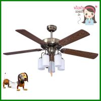 พัดลมโคมไฟ STARLIGHT ML-08-5L-AB 52 นิ้ว สีทองแดงรมดำ 5 หัวCEILING FAN LIGHT STARLIGHT ML-08-5L-AB 52" BRONZE 5-LIGHT **ลดราคาจัดหนัก **