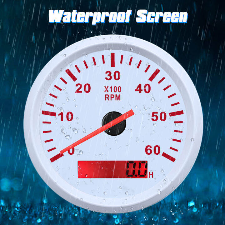 HD Car 85mm Tachometer REV Counter for Outboard Motor Boat Auto Tach