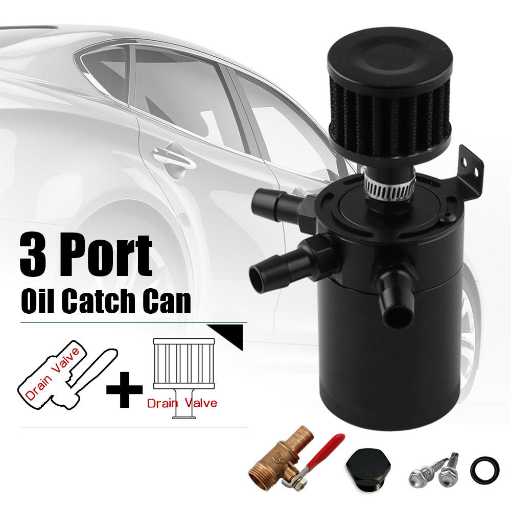 Engine baffled oil catch can tank oil separator with internal filter pcv valve 