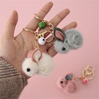 Cute Cartoon Rabbit Key Chain Woolen Felt Ornaments Women Bag Pendents Creative Gifts Car Key Holder