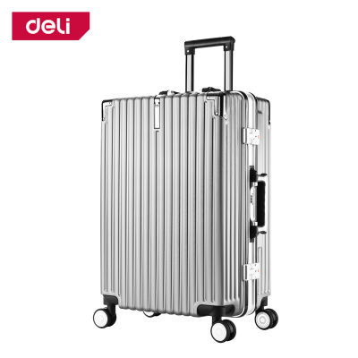 Deli กระเป๋าเดินทางแบบมีล้อ 20/24นิ้ว กระเป๋าเดินทางล้อลาก กระเป๋าล้อลาก กระเป๋าเดินทาง มีตะขอสำหรับแขวน ล้อหมุน 360 องศา Suitcase