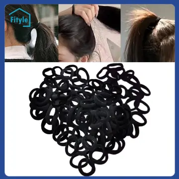 1000pcs Black Hair Ties Elastics No Damage Mini Rubber Bands for