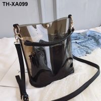 Transparent bag for women 2023 summer new trendy fashion jelly bag large capacity bag Korean style versatile shoulder crossbody bag