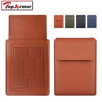 Laptop Bags with Stand for Macbook 13 14 15 inch Sleeve Bag PU Lether for Personal Computer Lenovo Dell Acer Huawei Xiaoxin Case