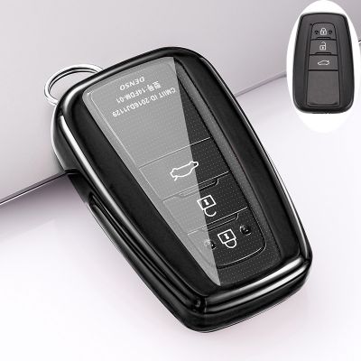 ♕ Car Key Case Protector Soft TPU Key Shell Cover Auto Accessories For Toyota Prius Camry Corolla C-HR CHR RAV4 Prado 2018 2022