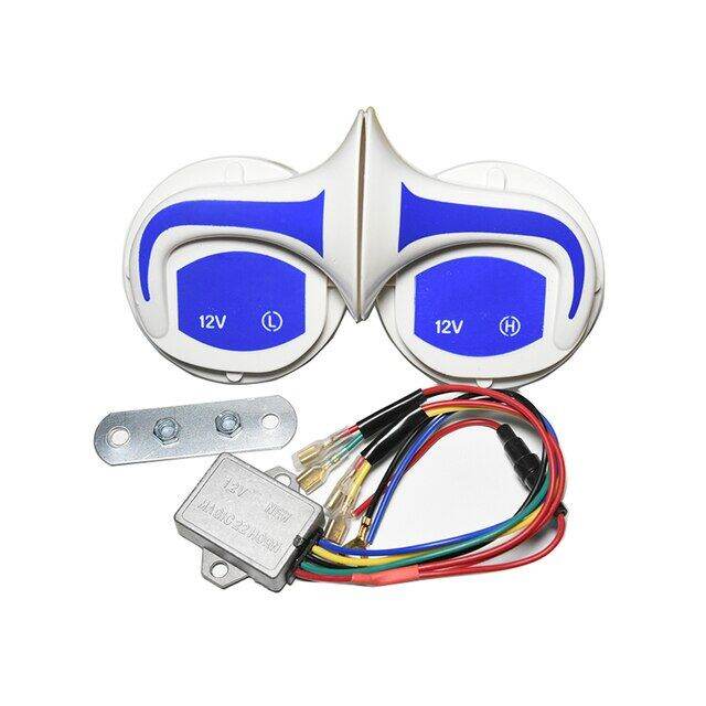 1 Pair Snail Air Horn For Motor Car Horn Chrome High Tone Low Tone Loud